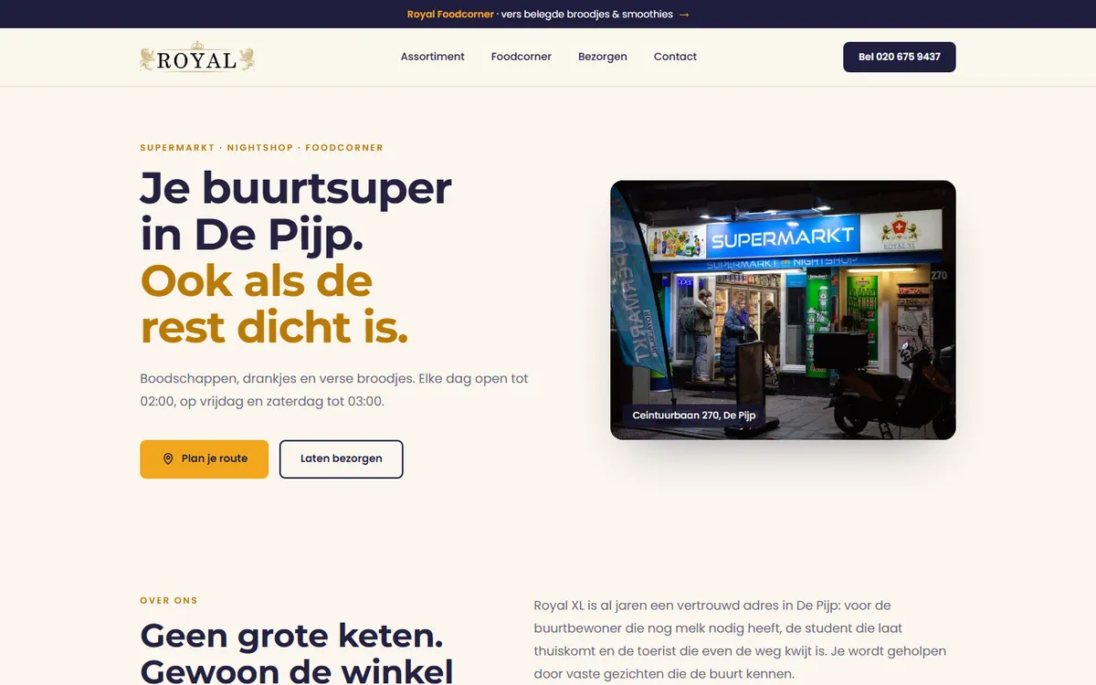 Homepage van Supermarkt Royal XL